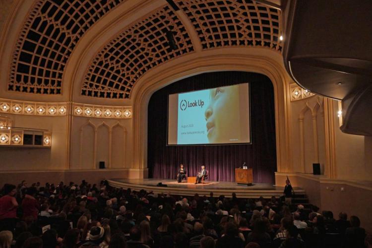 Jemison and former CU President Sandy Braken conduct a Q&A session. Photo by Casey A. Cass.