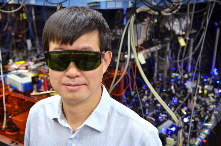 Jun Ye in his lab at JILA