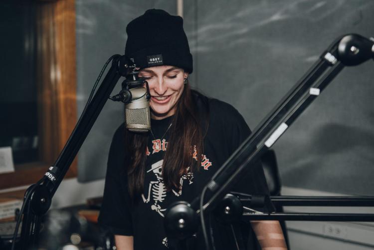 Kylie Ketchner in the studio