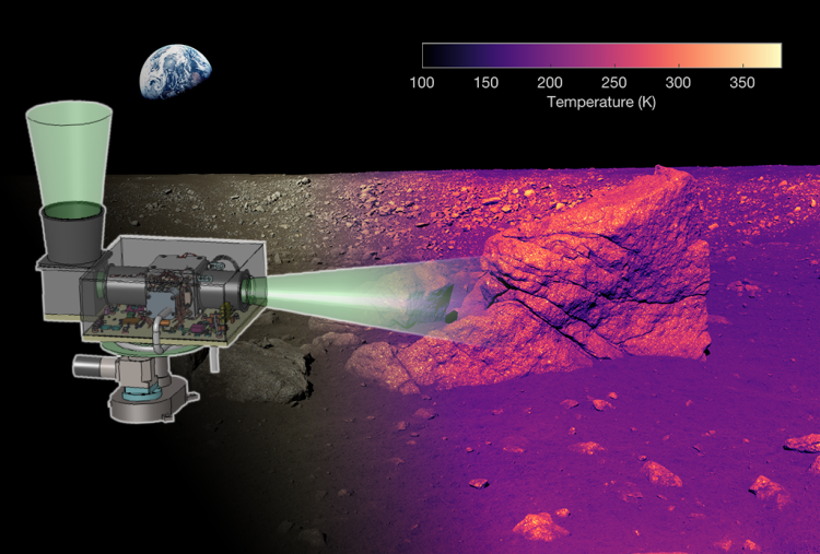 A simulation of the level of detail that L-CIRiS's infrared camera will reveal of the moon's surface.