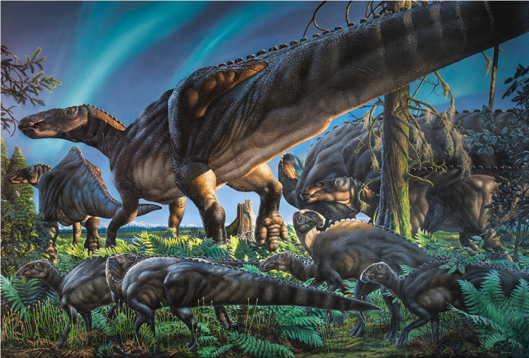 Artist's depiction of an Alaskan polar forest