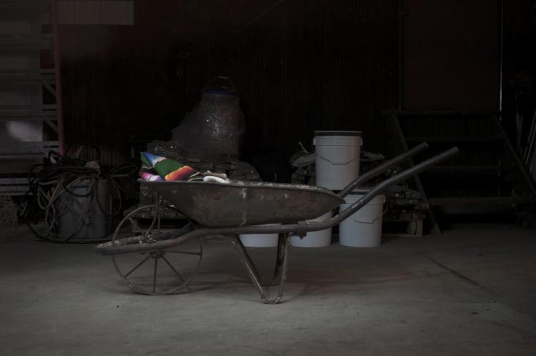 2017 Art and Rural Environments Field School: Wheelbarrow with a blanket