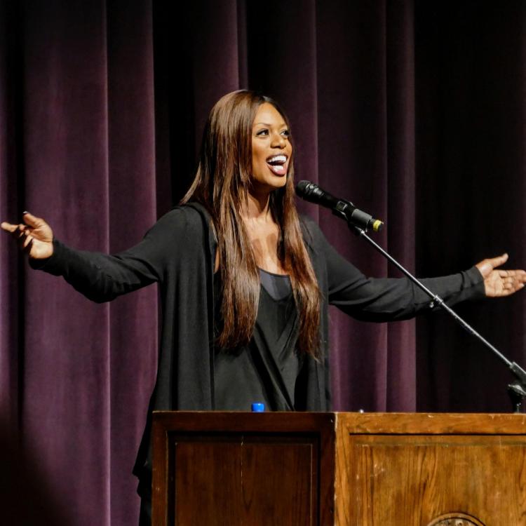 Laverne Cox speaking on campus