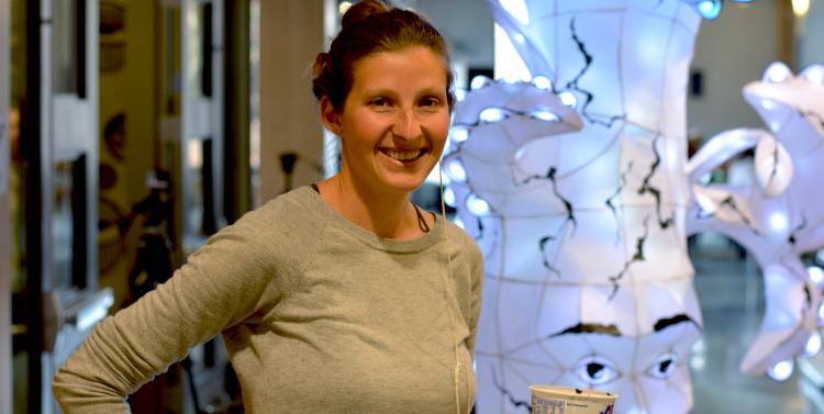 ATLAS doctoral student Lila Finch with Luminous Science project