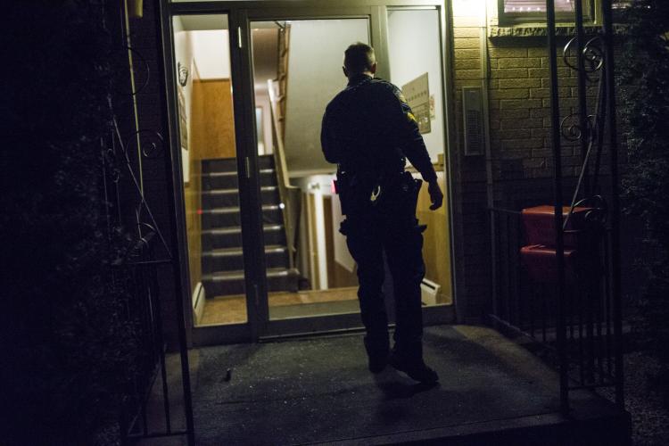 Sgt. Joe Adams checks out Roseville apartment