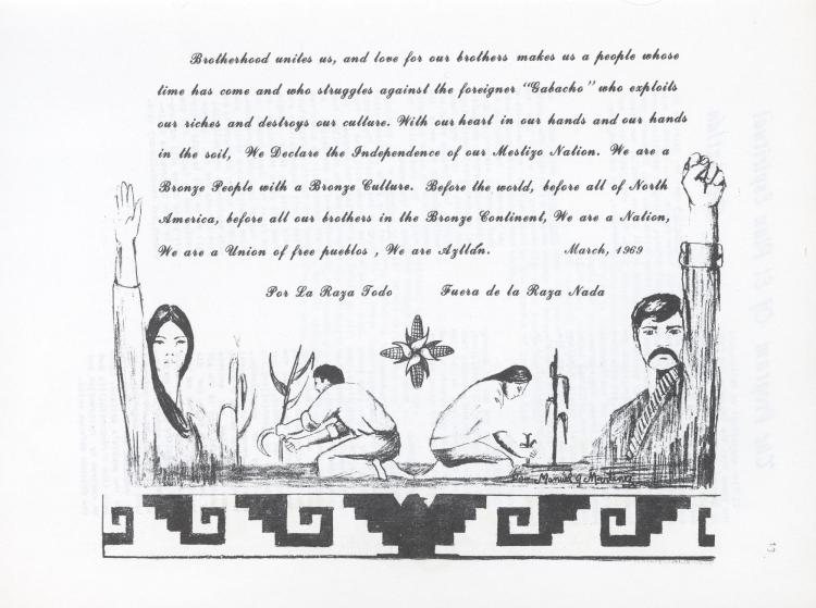 Art from the Mestizo Nation march in 1969