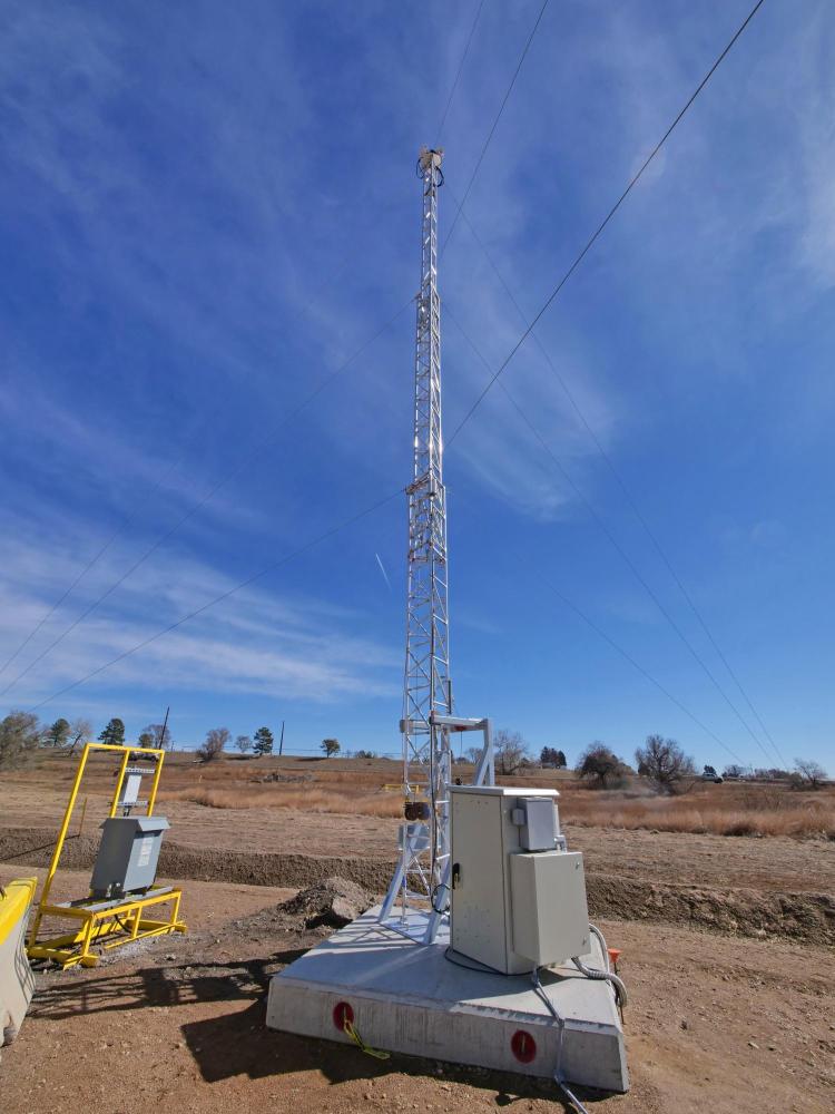 A tower in a natural gas facility