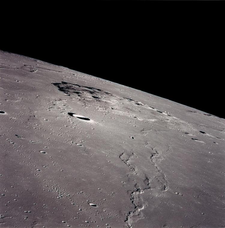 Photo of Mons Rumker as seen in orbit by Apollo 15