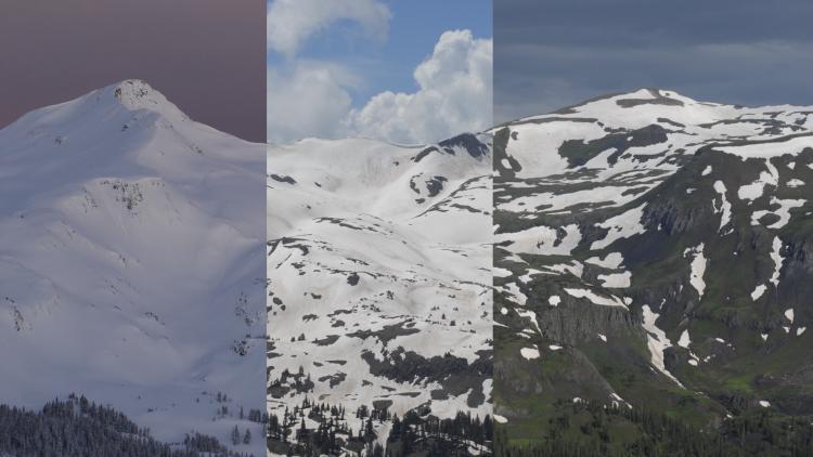 Snow on mountains