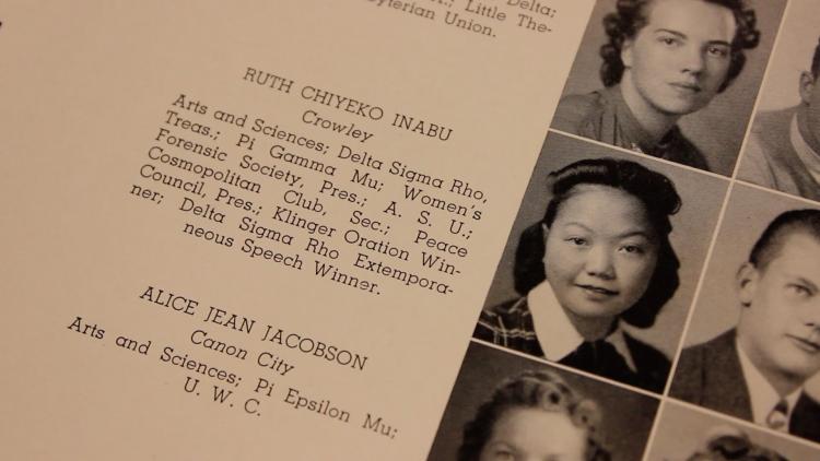 Yearbook photo entry for Ruth Inabu