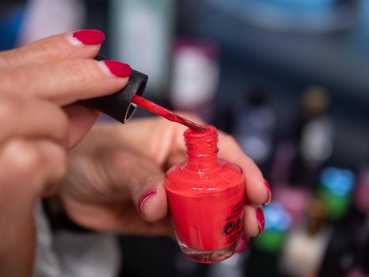 Applying nail polish