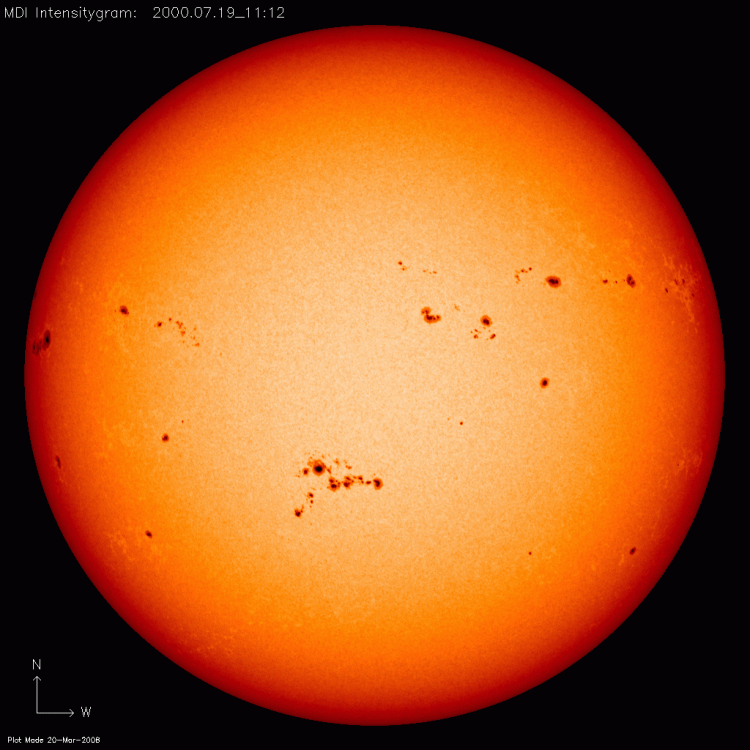Image of sunspots from NASA