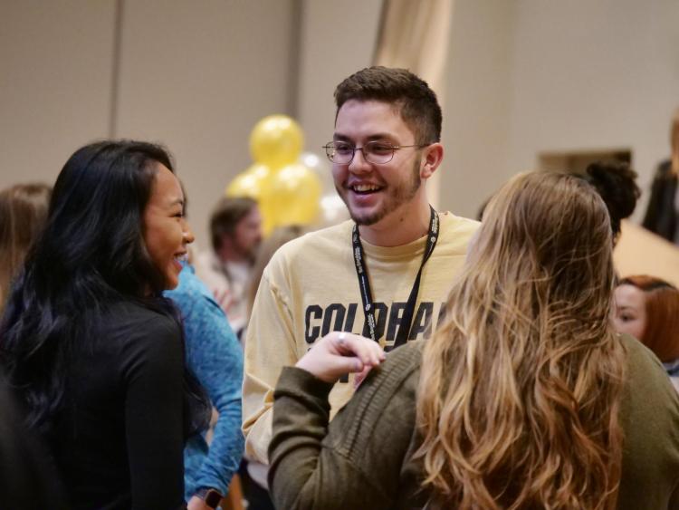 Students at a career fair