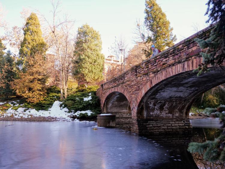 Footbridge on campus