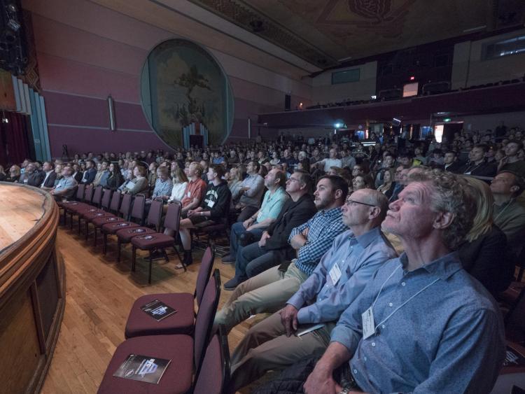 Audience members listen to contestant pitches at the NVC Championships. Photo by Glenn Asakawa.