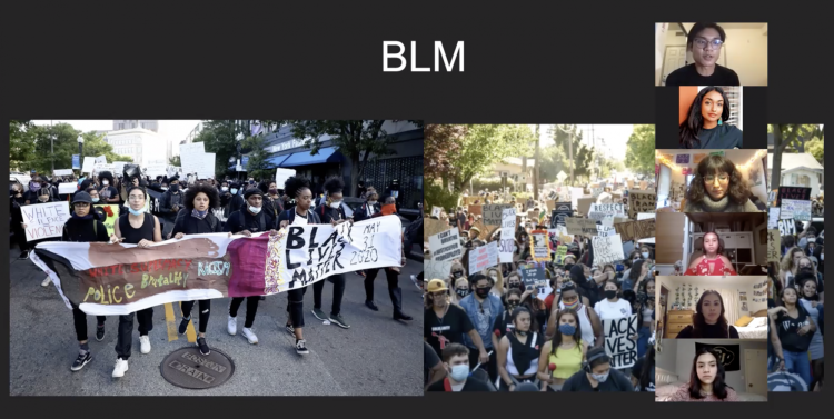 Screenshot from a recent webinar in which a panel discussed the history and future of the Black Lives Matter movement.