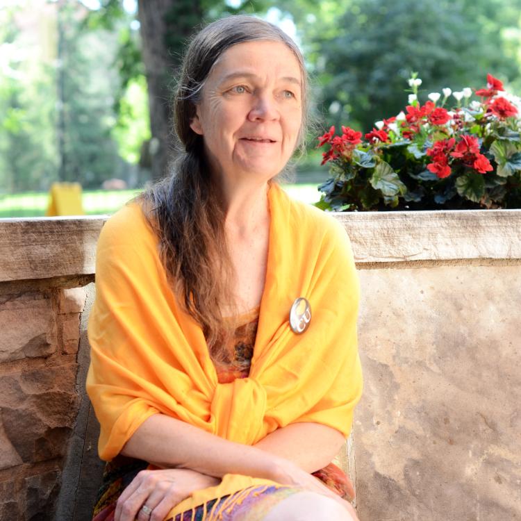 State Historian Patty Limerick in CU-gold scarf
