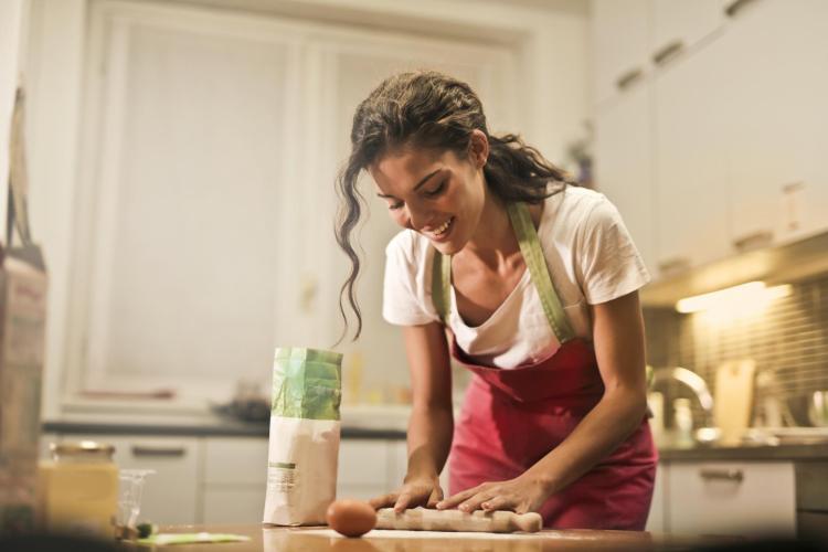 Person cooking at home