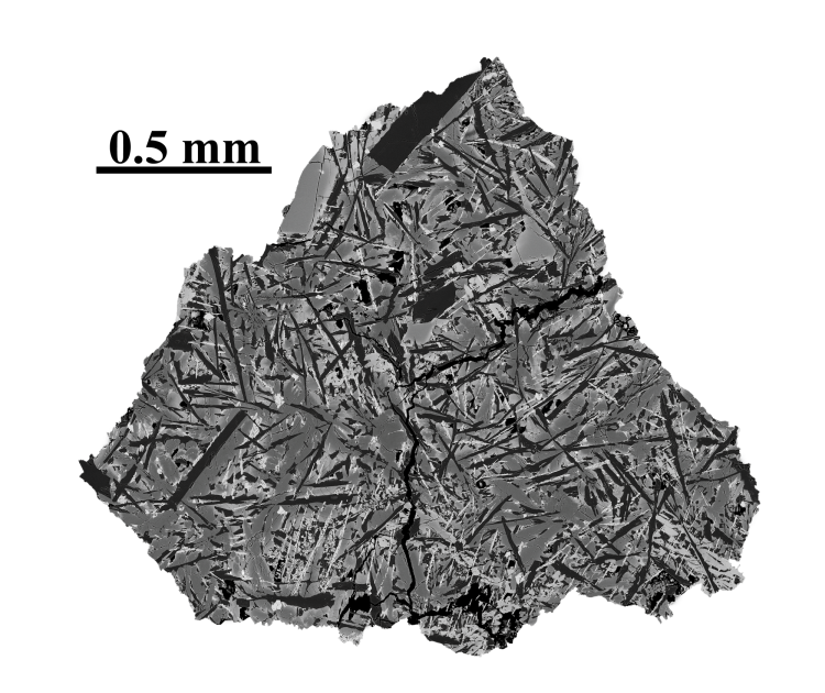Image of moon sample with 0.5 millimeters noted for scale.
