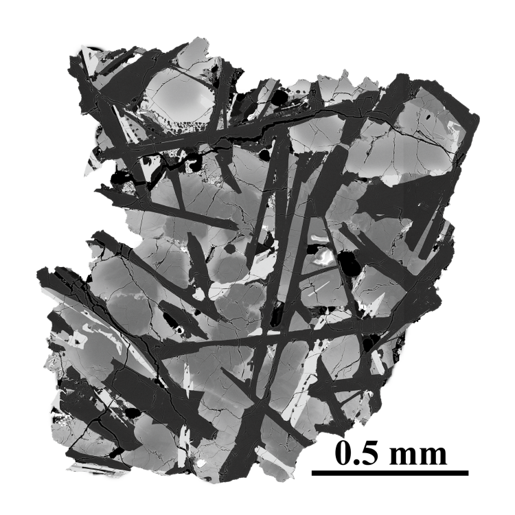 Image of moon sample with 0.5 millimeters noted for scale.