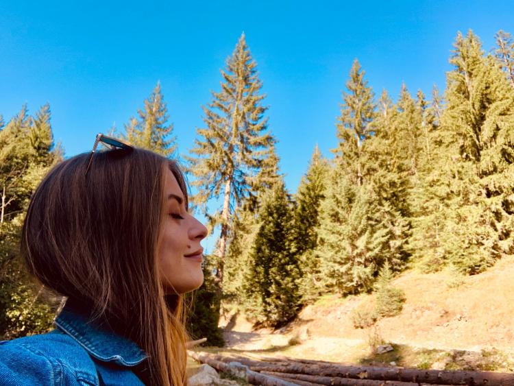 woman outside alone