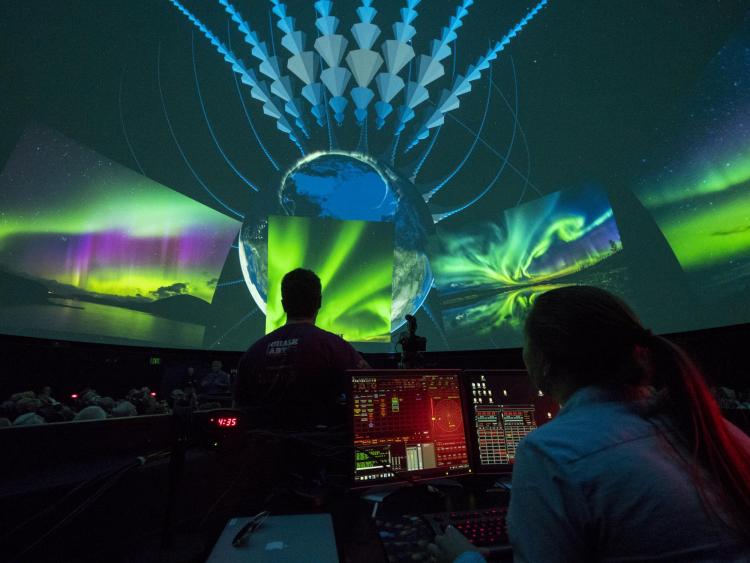 Laser show in Fiske Planetarium