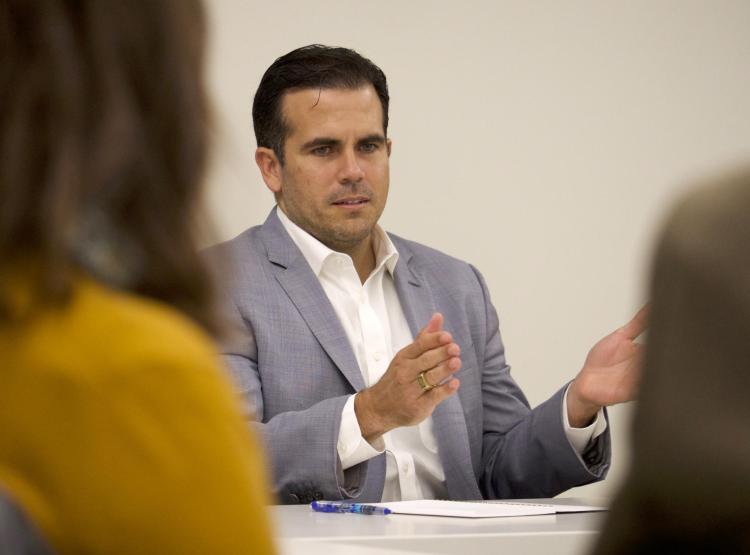 Governor Ricardo Rossello speaks about his country during campus visit, photo by Casey A. Cass