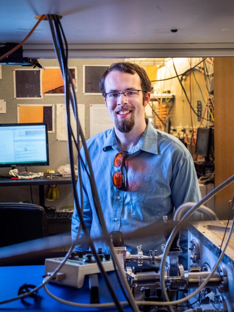 CU Boulder physicist Robert Karl in the lab