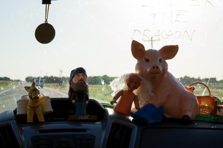 2017 Art and Rural Environments Field School: Figurines on a dashboard