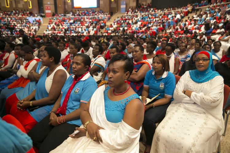Attendees at an event in Kigali, Rwanda, in 2017 called the 3rd Womens League Congress, which was organized by the country's RPF–Inkotanyi political party