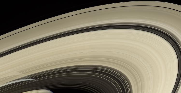 Close up of Saturn's rings