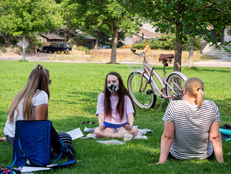 students on campus