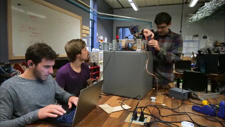 Students work on their robot