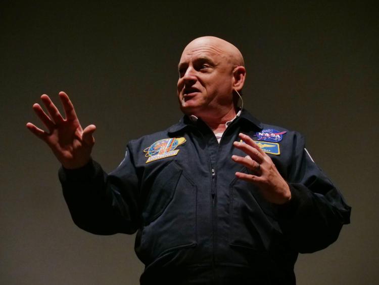 Scott Kelly addresses the audience at Macky; photo by Casey A. Cass