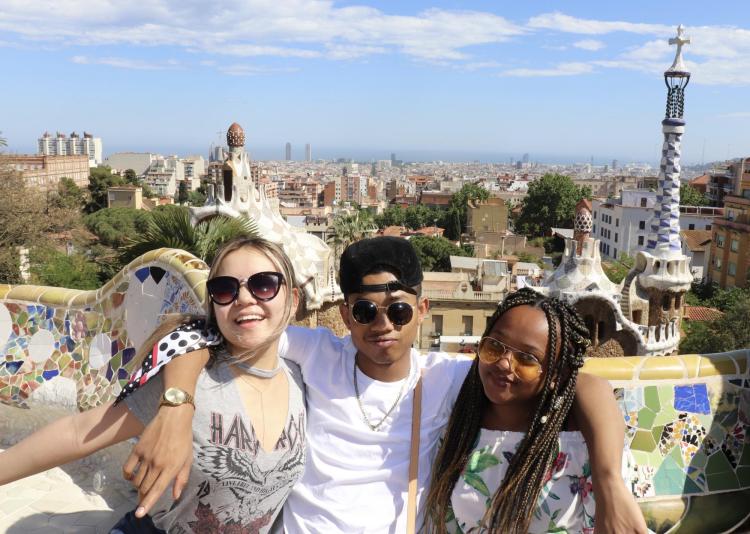 Students in Barcelona, Spain