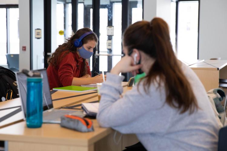 students studying indoors