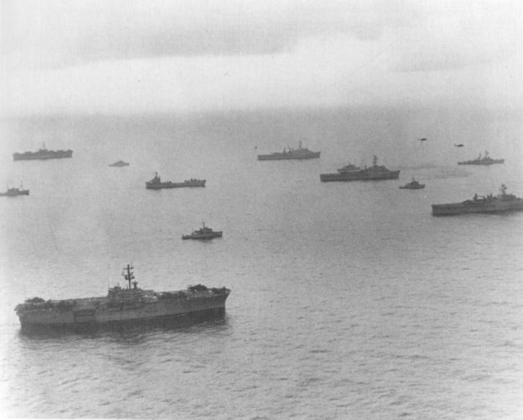 U.S. Navy ships en route to North Vietnam