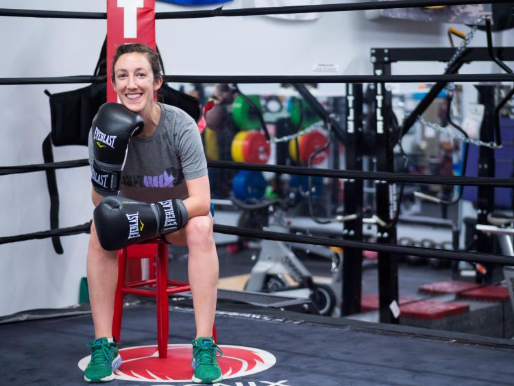 Tessie Dawson poses in the boxing ring