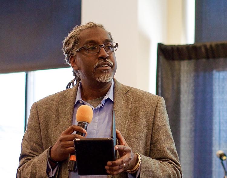 Timothy Eatman of Imagining America speaks at CU Boulder in June about publicly engaged scholarship.