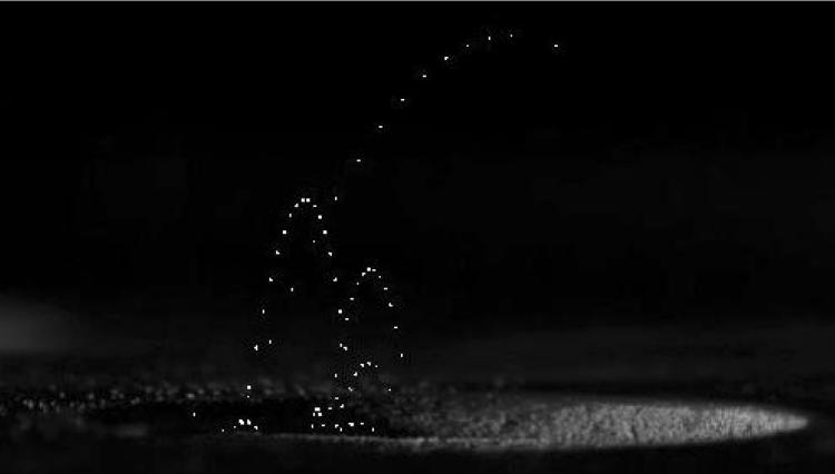 Timelapse image of dust hopping