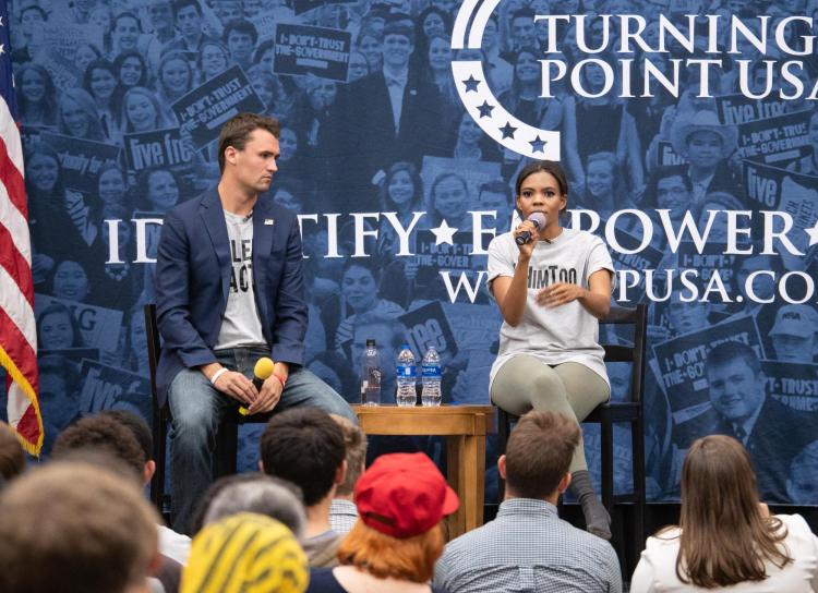 Charlie Kirk and Candace Owens, Turning Point USA; photo by Glenn Asakawa