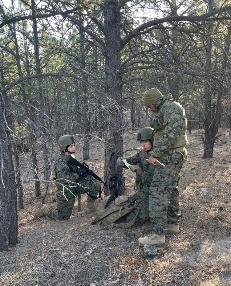 CU Naval ROTC students in the field
