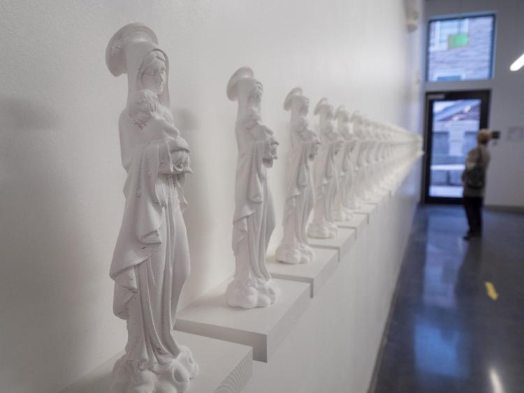 Sculpture installation at the open studios event. Photo by Glenn Asakawa.