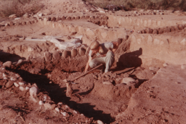 Lekson excavating site in 1972