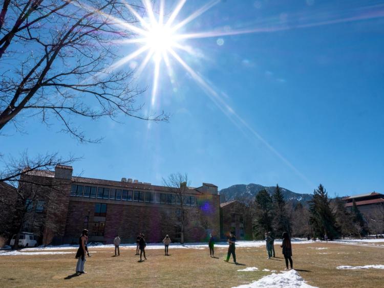 students on the quad