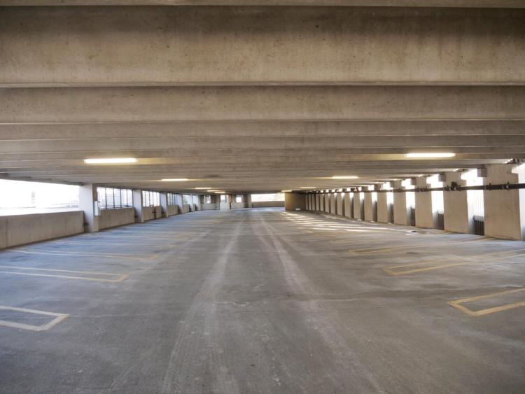empty parking garage on campus