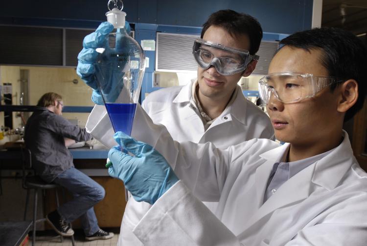 Hubert Yin in the lab