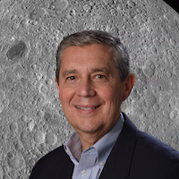 Jack Burns headshot with image of moon in background