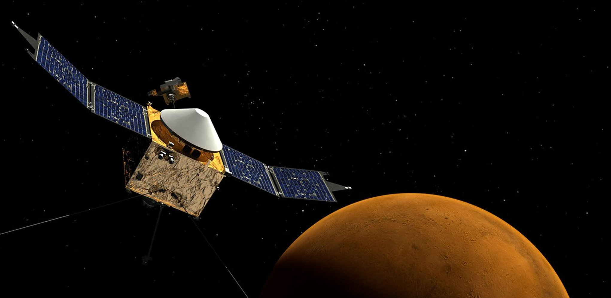 Illustration of spacecraft with Mars in background