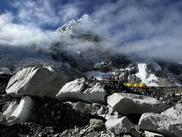 Setting up for the summit